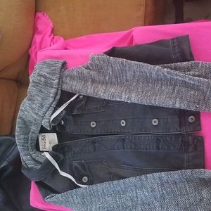 $12 add on - mixed media jacket black nwot